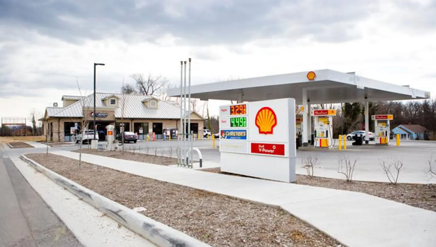 Shell gas station with convenience store