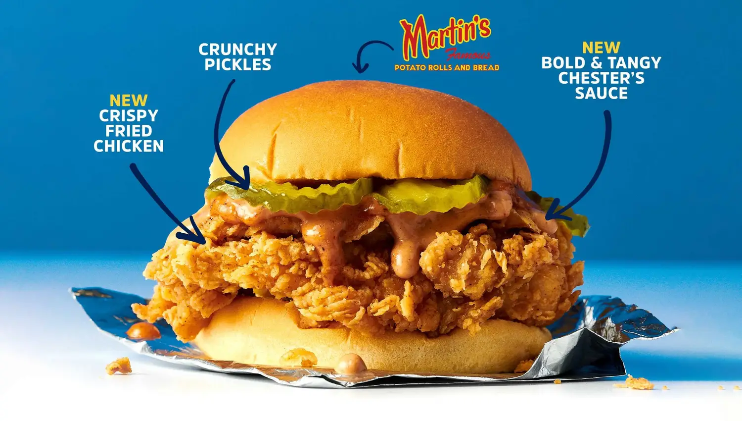 Crispy chicken sandwich with pickles